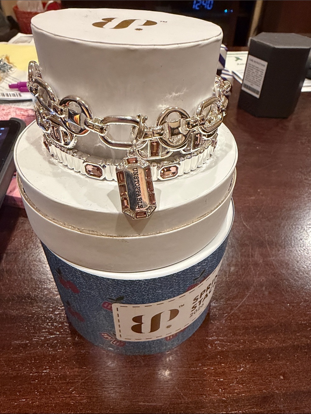 Unstoppable: silver and pink spring stack